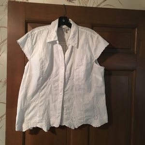 White shirt with white embroidery never worn